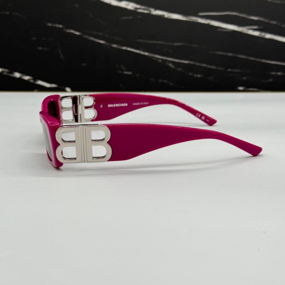 NEW BB0096S 016 BALENCIAGA PINK GREY WOMEN SQUARE BALENCIAGA SUNGLASSES - Picture 6 of 11
